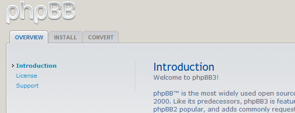 инсталация на phpBB